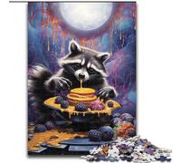 1000Pc Adults Jigsaw Puzzle Psychedelic Animal Raccoon Challenging Puzzles size 26x38cm Interactive Family Game, Ideal, Family Activity Game