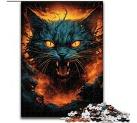 1000Pc Adults Jigsaw Puzzle Psychedelic Art Cat Challenging Puzzles size 26x38cm for Home Decor, Brain Training