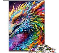 1000Pc Adults Jigsaw Puzzle Psychedelic Art Dragon Challenging Puzzles size 26x38cm Interactive Family Game, Ideal, Family Activity Game
