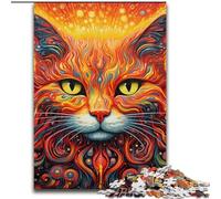 1000Pc Adults Jigsaw Puzzle Psychedelic Cat Jigsaw Puzzles for Teenagers, Family Game Night, Brain-Challenging Gift Idea size : 50x75cm