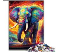 1000Pc Adults Jigsaw Puzzle Psychedelic Elephant 1000 Pieces Puzzles for Adults for The Whole for Women, Gifts for Men (Szie 26x38cm)