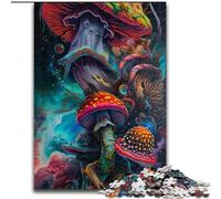 1000Pc Adults Jigsaw Puzzle Psychedelic Mushrooms Jigsaw Puzzles Made of Wood, for Family & Friends, Brain-Teasing Challenge 1000pcs(50x75cm)