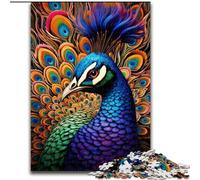 1000Pc Adults Jigsaw Puzzle Psychedelic Peacock 1000 Piece Jigsaw for Birthdays, Holidays & Home Decor (Szie 26x38cm)