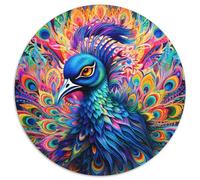 1000Pc Adults Jigsaw Puzzle Psychedelic Peacock Difficult Puzzles for Adults Family Interactive Game,Craft Gift with Colorful Artwork (67.5x67.5cm)