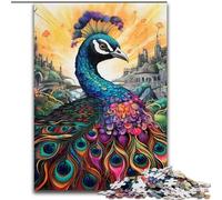1000Pc Adults Jigsaw Puzzle Psychedelic Peacock Jigsaw Puzzles for Adults for Teenagers Age Group 14+, Home Decor (Szie 50x75cm)