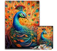 1000Pc Adults Jigsaw Puzzle Psychedelic Peacock Jigsaw Puzzles for Adults Gift for Men And Women, Daily & Special Occasion 50x75CM/19.68x29.52inch