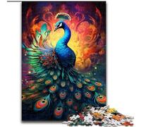 1000Pc Adults Jigsaw Puzzle Psychedelic Peacock Puzzles for Adults Perfect for Home & Office Decor, Parties, Birthdays (Szie 50x75cm)