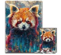 1000Pc Adults Jigsaw Puzzle Psychedelic Red Panda Jigsaw Puzzles for Adults Gift for Men And Women, Daily & Special Occasion 26X38CM/10.23x14.96inch