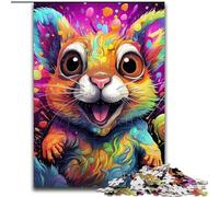 1000Pc Adults Jigsaw Puzzle Psychedelic Squirrel Puzzles 1000Pieces for Adults Family Activity Game for Teenager, DIY Home Decor Brain Teaser Gift (Size 26x38 cm)