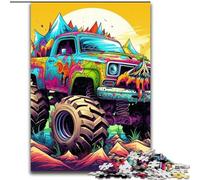 1000Pc Adults Jigsaw Puzzle Psychedelic Truck 1000 Pieces Puzzles for Adults Family Interactive Game, Brain Teaser Gift, Educational Toy 26x38cm