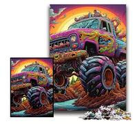 1000Pc Adults Jigsaw Puzzle Psychedelic Truck Jigsaw Puzzles for Adults 26x38 cm Perfect for Family Fun on Christmas, Thanksgiving, Birthdays & Easter