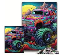 1000Pc Adults Jigsaw Puzzle Psychedelic Truck Jigsaw Puzzles for Adults 50x75 cm Perfect for Family Fun on Christmas, Thanksgiving, Birthdays & Easter