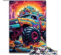 1000Pc Adults Jigsaw Puzzle Psychedelic Truck Made of Wood, Ideal for Family Fun, Relaxation 50x75cm Family Fun Craft, Perfect for Birthdays, Holidays
