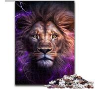 1000Pc Adults Jigsaw Puzzle Purple Lion Jigsaw Puzzles for Adults 1000 Piece Ideal DIY Decor & Brain Teaser Gift (Size 38x26cm)