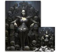 1000Pc Adults Jigsaw Puzzle Queen Skull Throne Jigsaw Puzzles for Adults Perfect for Halloween Christmas Birthday Gift 1000 PCS(38x26cm)