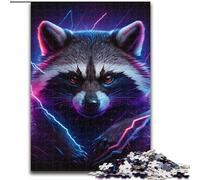 1000Pc Adults Jigsaw Puzzle Raccoon Jigsaw Puzzle 1000 Pieces Perfect for Home & Office Decor, Parties, Birthdays (Size 38x26cm)