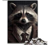 1000Pc Adults Jigsaw Puzzle Raccoon Suit Puzzles for Adults size 26x38cm for Home Decor, Ideal Christmas & New Year Gift for Teenagers