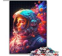 1000Pc Adults Jigsaw Puzzle RAINBOW ASTRONAUT Made of Wood, Idea, Humorous Artwork, Detailed Artwork 50x75cm for Birthday Holiday Christmas