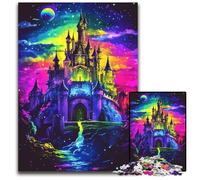 1000Pc Adults Jigsaw Puzzle Rainbow Castle Cardboard Jigsaw Puzzles Educational Games, with Matching Poster And Trivia Sheet for Age 14 Years Up 26X38CM