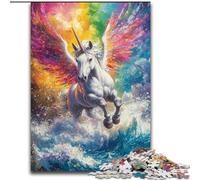 1000Pc Adults Jigsaw Puzzle Rainbow Unicorn Jigsaw Puzzles 50X75CM for Parents, Lovers, Friends - Age 14+