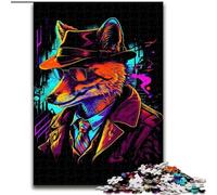1000Pc Adults Jigsaw Puzzle Red Fox Gang Leader Poster Wooden Jigsaw Puzzles for Adults size 50x75cm High-Difficulty Brain Teaser for Teenagers
