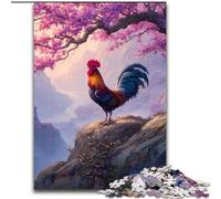 1000Pc Adults Jigsaw Puzzle Rooster Sakura Jigsaw Creative Family Game & Home Decor, for Teenagers (size 26x38cm)