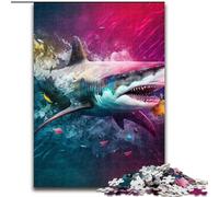1000Pc Adults Jigsaw Puzzle Shark Impossible Jigsaw Puzzles for Adults size 50x75cm Challenging Brain Teaser for Teenagers, Family Fun Interactive Game