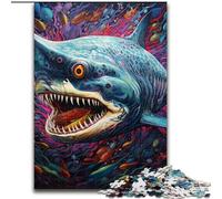 1000Pc Adults Jigsaw Puzzle Shark Jigsaw Puzzles 1000Pieces for Adults with Family Interactive Game, for Ages 14+ (Size 50x75 cm)