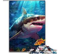 1000Pc Adults Jigsaw Puzzle Shark Jigsaw Puzzles for Adults size 26x38cm Family Game Night Fun, DIY Decorative Artwork