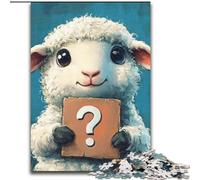 1000Pc Adults Jigsaw Puzzle Sheep Asking Questions Jigsaw Made of Wood Suitable for Birthdays, Halloween, Thanksgiving, Easter size 50X75CM