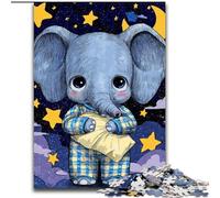 1000Pc Adults Jigsaw Puzzle Sleeping Baby Elephant Made of cardboard, Fun Activity for at Home size 38x26CM DIY Art Decor