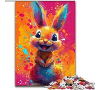 1000Pc Adults Jigsaw Puzzle Smiling Cute Bunny Challenging Puzzles size 50x75cm for Home Decor, Brain Training