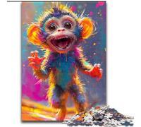 1000Pc Adults Jigsaw Puzzle Smiling Monkey Baby Jigsaw Puzzles Made of cardboard,Family Interaction & Brain Challenge, Family Activity Challenge 1000pcs(26x38cm)