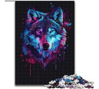 1000Pc Adults Jigsaw Puzzle Space Astronauts Wolf Jigsaw Puzzle Made of Wood,for Teenagers, Family Interactive Game, Challenge Gift 1000pcs(50x75cm)
