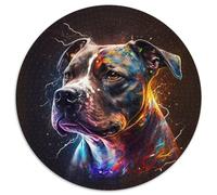 1000Pc Adults Jigsaw Puzzle Spirit Dog 1000 Piece Round Jigsaw Puzzles for Adults Educational Toy for Teenagers, Home Office Decor 67.5x67.5cm