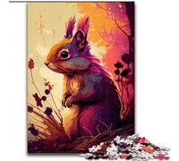 1000Pc Adults Jigsaw Puzzle Squirrel Colorful Made of Wood, for Parents, Lovers, Friends - Age 14+ 50x75cm for Birthday Holiday Christmas