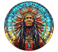 1000Pc Adults Jigsaw Puzzle Stained Glass Indian Jigsaw Puzzles for Adults Challenging DIY Brain Teaser,Perfect Family Game Or Decorative Gift (67.5x67.5cm)