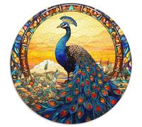 1000Pc Adults Jigsaw Puzzle Stained Glass Peacock Difficult Puzzles for Adults Family Interactive Game,Craft Gift with Colorful Artwork (67.5x67.5cm)