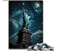 1000Pc Adults Jigsaw Puzzle Statue of Liberty Painting Jigsaw Puzzles for Adults size 50x75cm Birthday Gift Idea, Challenging Brain Teaser Game