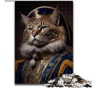 1000Pc Adults Jigsaw Puzzle Sun King Cat Made of Wood, Perfect Christmas & New Year Gift, 50x75cm Challenging & Entertaining, Family Activity