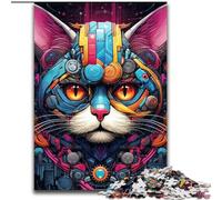 1000Pc Adults Jigsaw Puzzle Tech Cat Puzzles 1000Pieces for Adults Family Activity Game for Teenager, DIY Home Decor Brain Teaser Gift (Size 26x38 cm)