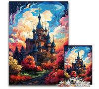 1000Pc Adults Jigsaw Puzzle The Psychedelic Gripholm Castle Wooden Jigsaw Challenging DIY Brain Teaser Perfect Family Game Or Decorative Gift 1000 PCS(75x50cm)