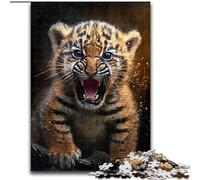 1000Pc Adults Jigsaw Puzzle Tiger Baby Jigsaw Puzzle Made of cardboard,Interactive Family Game, DIY Home Decor Brain Challenge Gift 1000pcs(26x38cm)