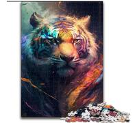 1000Pc Adults Jigsaw Puzzle Tiger Made of Wood, Perfect Christmas & New Year Gift, 50x75cm Challenging & Entertaining, Family Activity