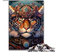 1000Pc Adults Jigsaw Puzzle Tiger Warrior 1000 Pieces Puzzles for Adults Family Interactive Game, Brain Teaser Gift, Educational Toy 26x38cm
