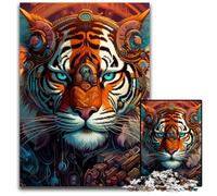 1000Pc Adults Jigsaw Puzzle Tiger Warrior cardboard Jigsaw Puzzles for Adults Fun at Home Activities, Birthday Present, Travel Gifts 26X38CM/10.23x14.96inch
