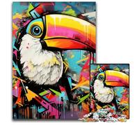1000Pc Adults Jigsaw Puzzle Toucan Graffiti Painting cardboard Jigsaw Puzzles for Teenagers & Teens, Ideal Birthday 26X38CM/10.23x14.96inch