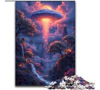 1000Pc Adults Jigsaw Puzzle UFO in The Mountain Clouds 1000 Piece Jigsaw for Birthdays, Holidays & Home Decor (Szie 50x75cm)