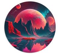 1000Pc Adults Jigsaw Puzzle Universe Planet Round Cardboard Jigsaw Family Interactive Game,Craft Gift with Colorful Artwork (67.5x67.5cm)