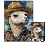 1000Pc Adults Jigsaw Puzzle Van Gogh Alpaca Difficult Puzzles for Adults Ideal for Lover, Perfect Christmas, New Year, Valentine's Gift 50x75CM/19.68x29.52inch